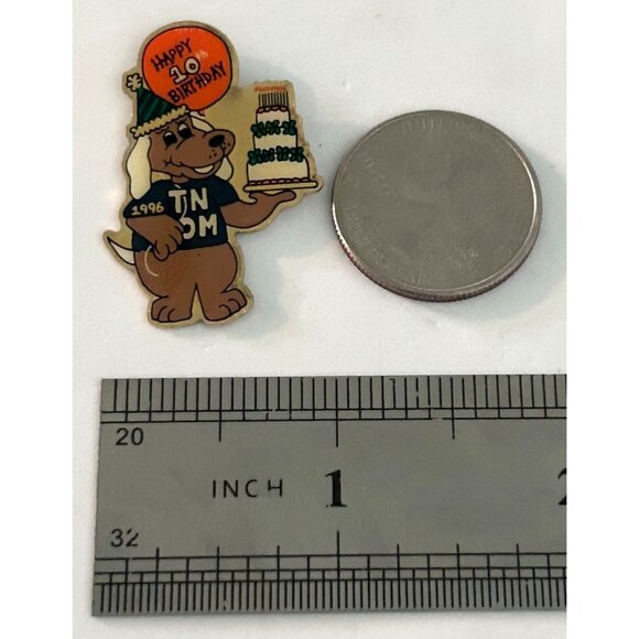 Vintage Odyssey of the Mind Tennessee Pound Puppy 10th Birthday Lapel Pin - Picture 2 of 3